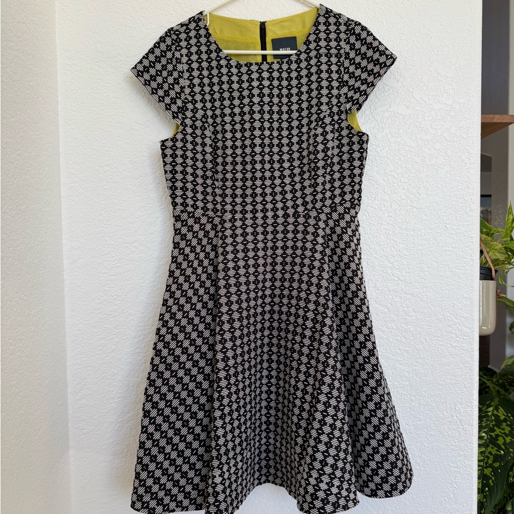 Maeve by Anthropologie Black and White Geometric Mini Dress